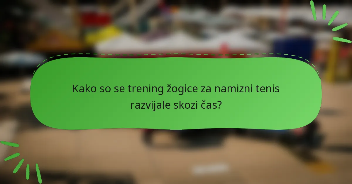 Kako so se trening žogice za namizni tenis razvijale skozi čas?